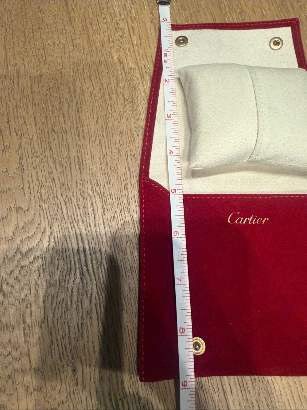 Cartier Red and Cream Leather Travel Watch Pouch - Picture 9 of 10